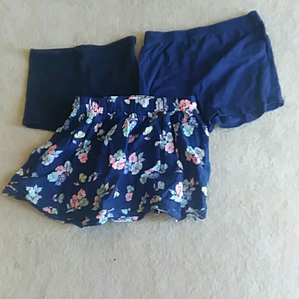 2 Carter and old navy bike shorts and 1 skirt